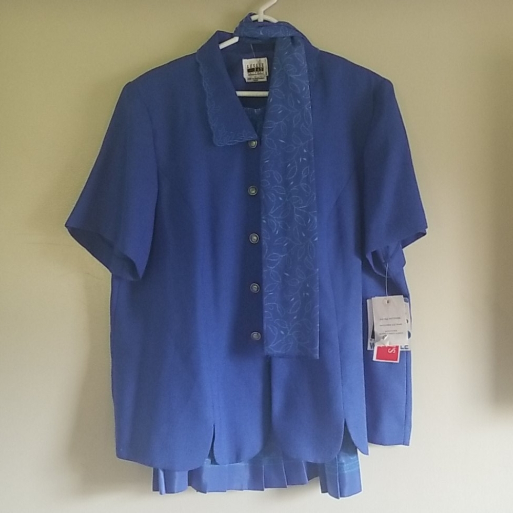 Leslie Fay Blue Dress Set